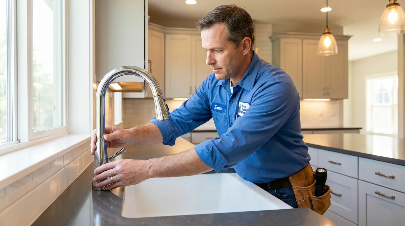 Kitchen faucet installation by Johns Plumbing LLC in McMechen